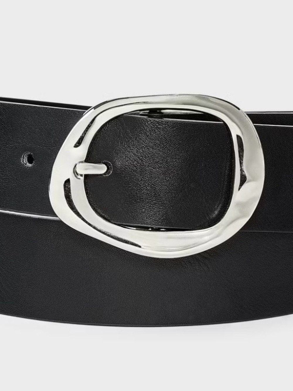 Wavy Center Buckle Belt - A New Day™ Black M NWT